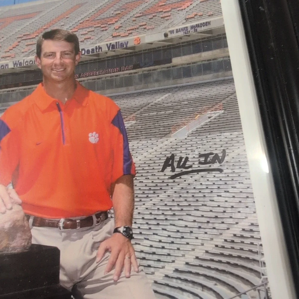 Dabo Swinney Signed Clemson Tigers Framed Photo Howards Rock Autograph VG+ - Picture 3 of 5